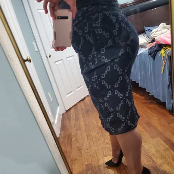 Dolce & Gabanna | Logo print jean skirt - Picture 2 of 7